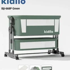 Balancelle électrique Kidilo BJJ-668P lit cododo 7 positions 5 vitesses bébé green