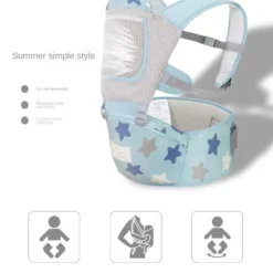 Porte-Bébé Ergonomique Hipseat 3 en 1 – Mesh Respirant, Position M, 0 à 36 Mois