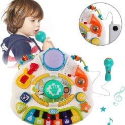 Table d'activités bébé lumières et chansons (Bluetooth) - Kids Melody avec microphone