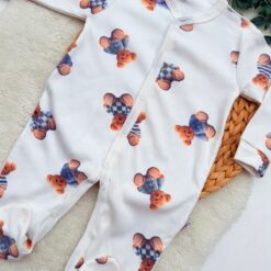 Grenouillère Bébé Élégance et Douceur 100% Coton - Teddy bear