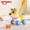 Chien Musical Push-Pull Huanger - Compagnon Interactif 4-en-1 pour Premiers Pas