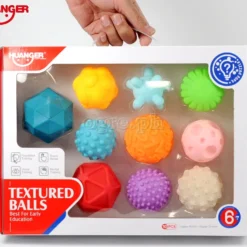 Coffret 10 balles texturées Huanger HE0233 – jouet sensoriel bébé dès 6 mois