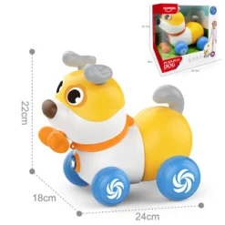 dimension Chien Musical Push-Pull Huanger - Compagnon Interactif 4-en-1 pour Premiers Pas