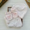 Pack bonnet moufles bavoir princesse – Caramell baby