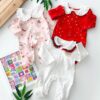 Lot de 3 grenouillére matchy bébé fille - Pur coton