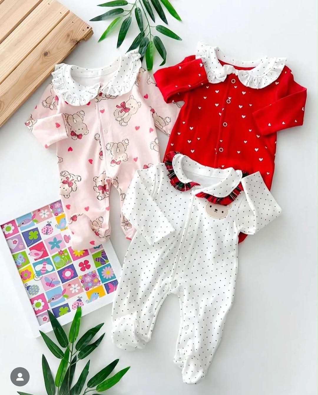 Lot de 3 grenouillére matchy bébé fille - Pur coton