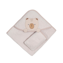 erviette sortie de Bain Bébé ourson avec Gant - Bebekevi