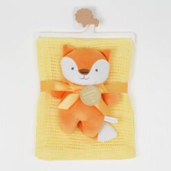 Couverture 100% Coton & Peluche renard - Duo Douceur