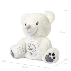 dimension Peluche Veilleuse Ourson Blanc Projecteur - Funmuch - allobebe