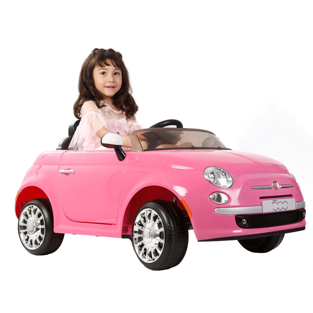 Fiat 500 Rose, véhicule électrique enfant télécommande parentale