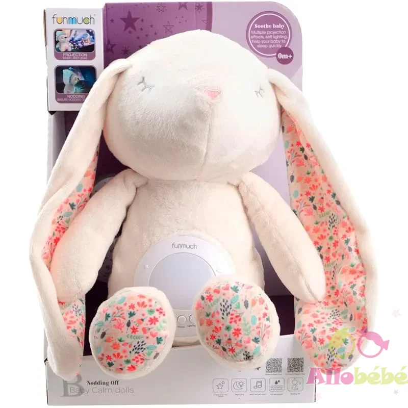 Peluche Veilleuse Musicale Funmuch Lapin est un doudou