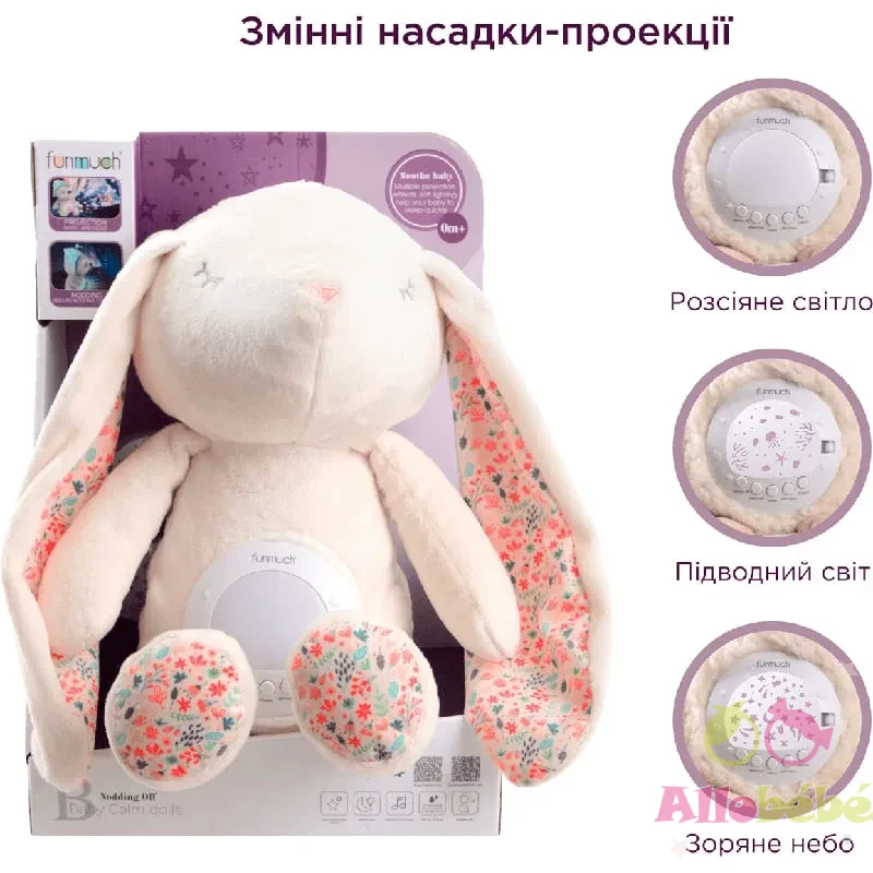 Peluche Veilleuse Musicale Funmuch Lapin est un doudou