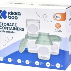 Pots de conservation du lait maternel avec adaptateur mint - Kikkaboo