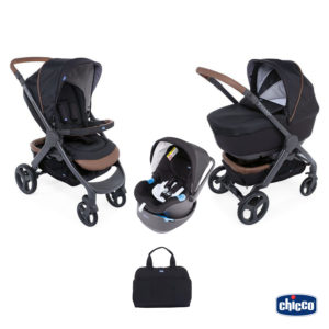 Chicco – Pack poussette trio Style Go up Crossover – Pure black -22578