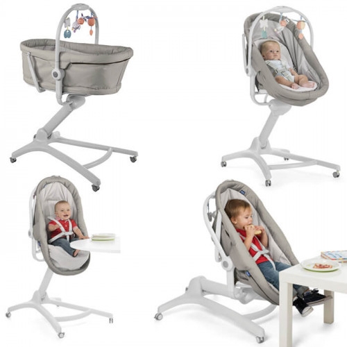 Chicco Baby Hug 4 in 1 Lit Bébé de la Naissance à 3 Ans (15 kg)  Convertible, Berceau, Transat, Chaise Haute et Siège Enfant, avec Barre de  Jeu, Hauteur et Dossier Réglables 