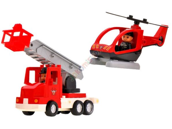 camion et helicoptere pompier