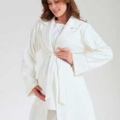 Pyjama grossesse et allaitement avec peignoir blanc