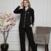 Ensemble Pyjama de Maternité Élégance Classique – Chemise Pantalon