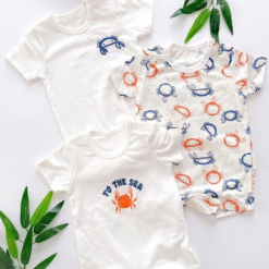 Lot de 3 Barboteuses Bébé Garçon – Douceur et Fraîcheur