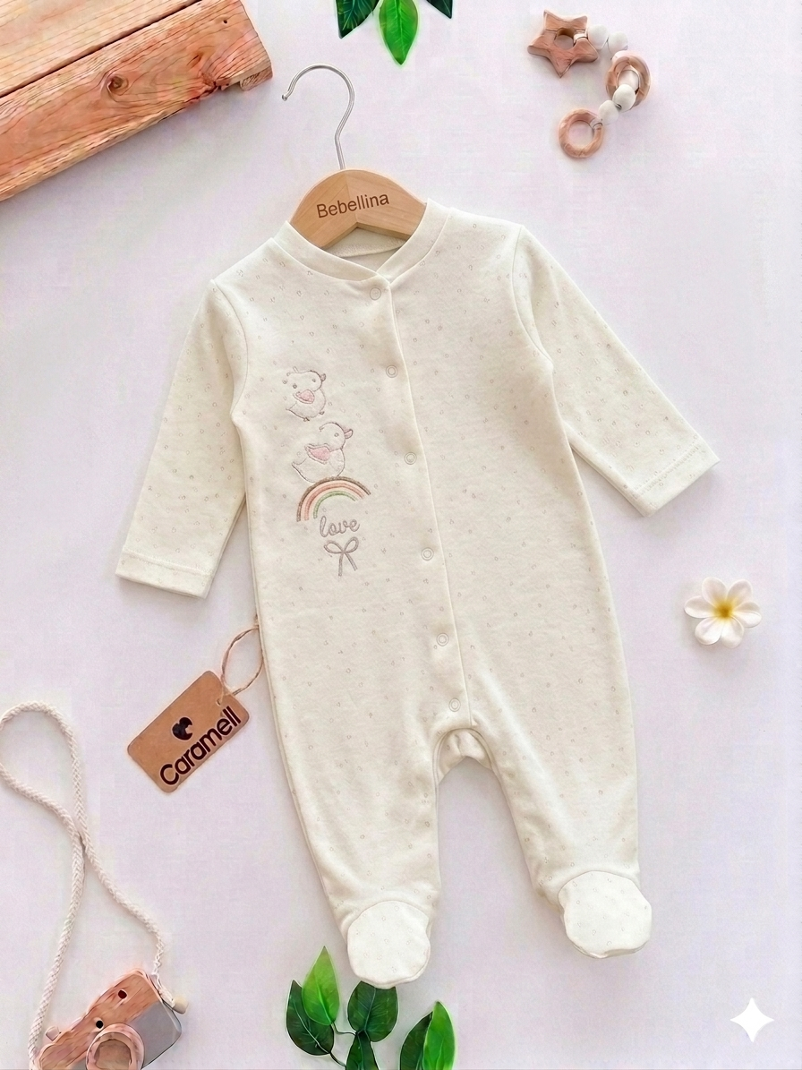 Grenouillère Bébé en Coton Organique - Caramell