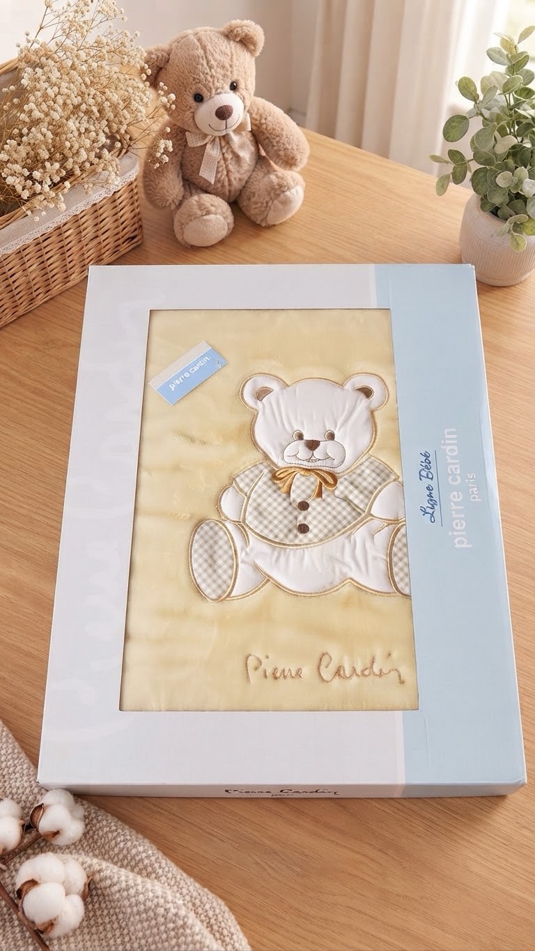 Couverture Bébé Polaire Velours épaisse Ourson - Pierre Cardin