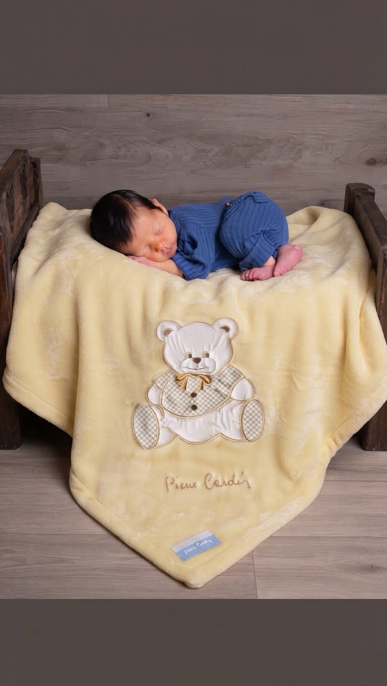 Couverture Bébé Polaire Velours épaisse Ourson - Pierre Cardin