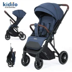 Kidilo – Poussette valise réversible bleu