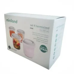 Set de 4 Pot de conservation de 200ml mint - Miniland
