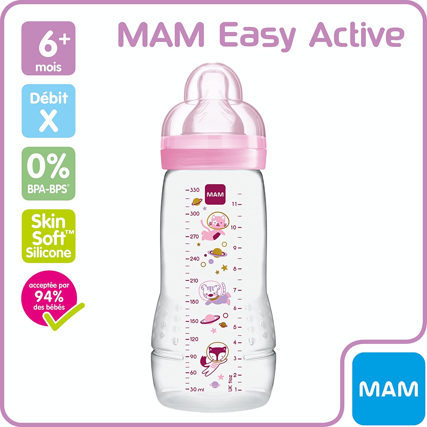 MAM : Biberon easy active 330ml - Allobebe Maroc