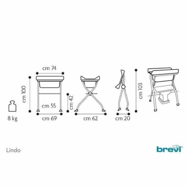 Brevi Table à Langer KOKO Multicolore-8936
