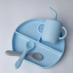 coffret repas en silicone bleu