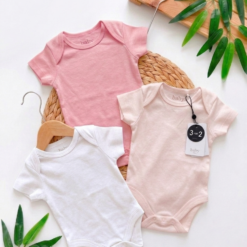 Lot de 3 Bodies en Coton Pur bébé fille - Qualité Premium