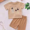 Ensemble comfy Coton Doux beige : T-Shirt et Short Adorables