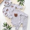Ensemble Jogging Bébé 3 pcs Matières Naturelles - Petit Ours