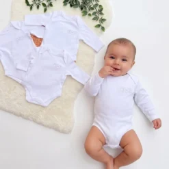 lot de 3 bodie bébé blanc coton pur
