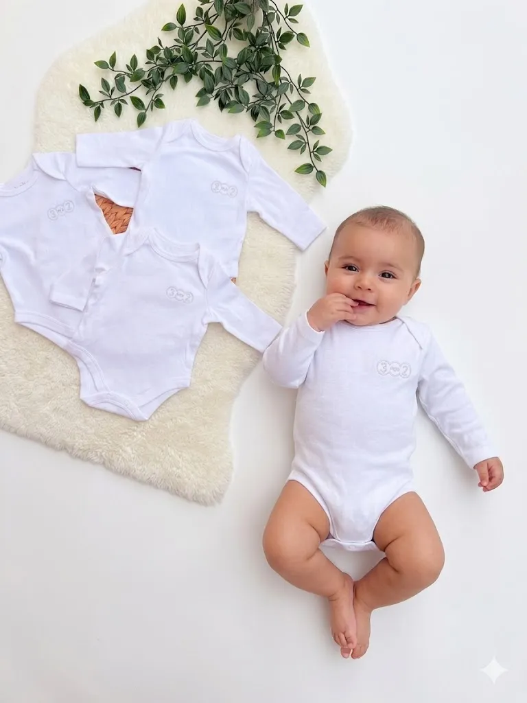 lot de 3 bodie bébé blanc coton pur