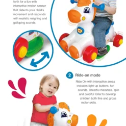 Winfun Cheval à bascule Junior Rider 12m+ – Jouet 2-en-1 évolutif