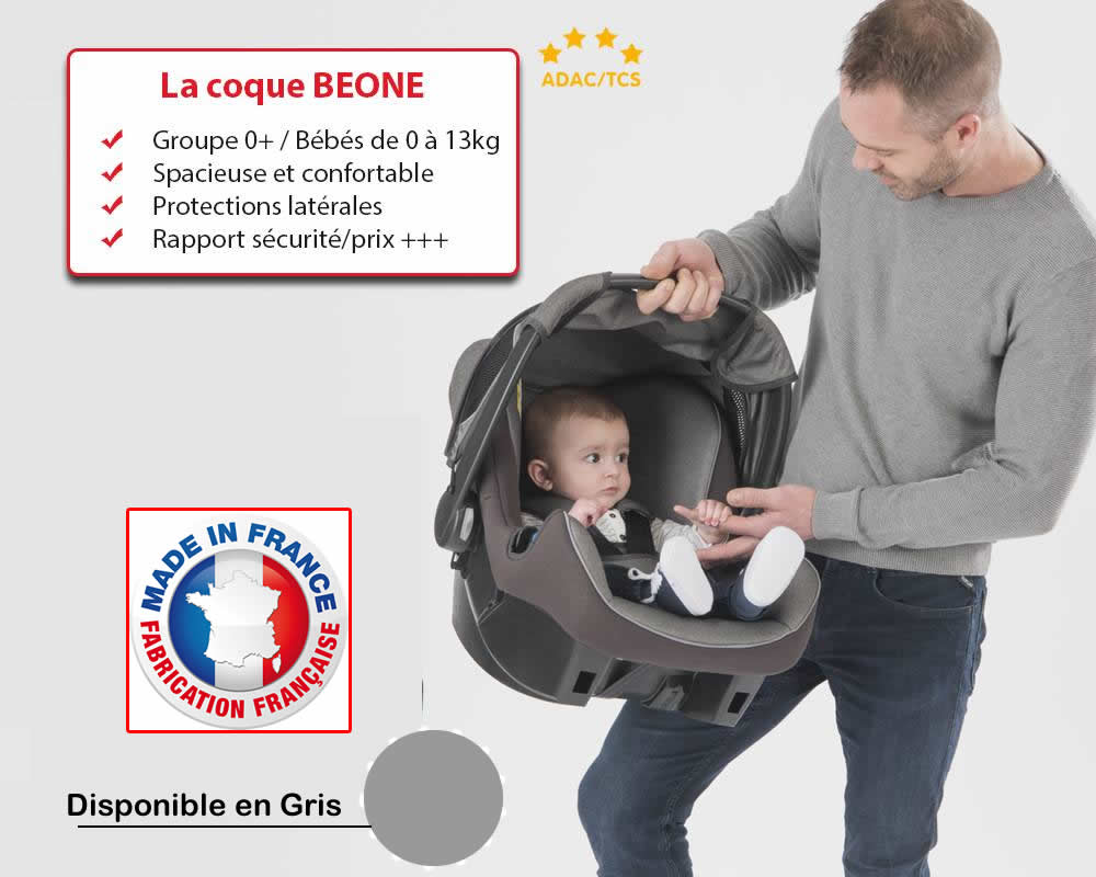 Siège auto Beone Groupe 0+ (0-13kg) Nania Access - Gris au Maroc - Baby And  Mom