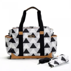 Sac à langer intemporel Triangle Gris/Noir– M&Y