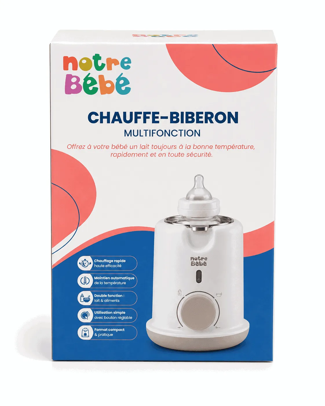 Chauffe-biberon multifonction Notre Bébé – chauffe stérilise décongèle maintien au chaud