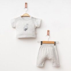 Ensemble Short & T-shirt gris : Mignon, Classe & Confort Coton