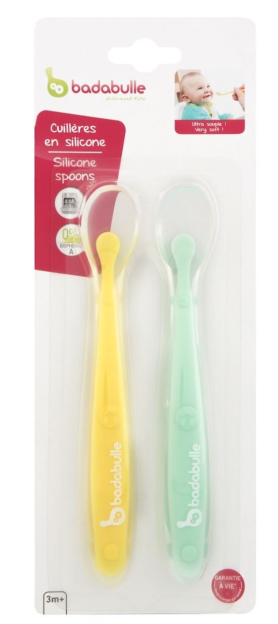 Cuillère en Silicone pour Bébé,Cuillères Bébé Apprentissage