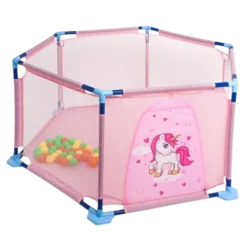 Parc de jeux sécurisé octogone avec PVC + 40 balles en Rose - Play Fence