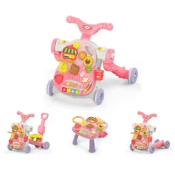 Trotteur évolutif Huanger 4 en 1 HE0817 – marcheur bébé avec panneau musical