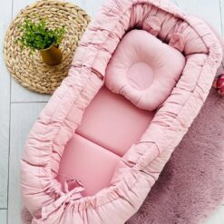 Nid Bébé en Coton Ultra Doux – Bebekevi – Coloris Gris, Rose ou Bleu