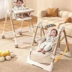 Kidilo Chaise haute avec fonction Balancelle et Relax