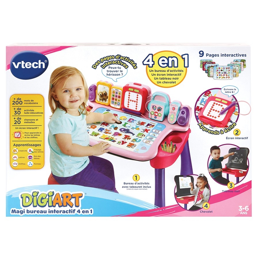 Magi bureau interactif 4 en 1 Rose - Vtech - Allobebe Maroc