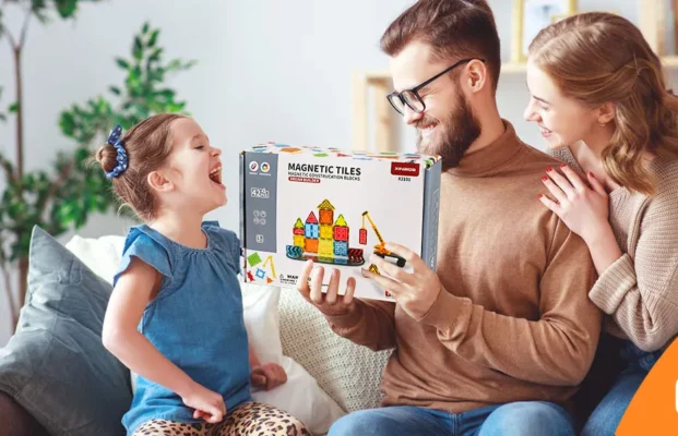 Blocs magnétiques jouets Mentessori de construction pour enfants- Xinaida 12 jex construction magnetique