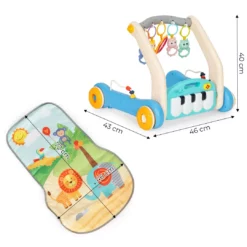 2 en 1 trotteur et tapis d'éveil piano - huanger