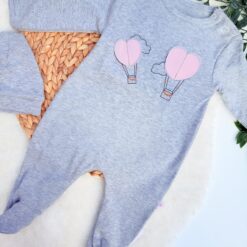 Grenouillère cocooning en Coton Pur Motif Cœur